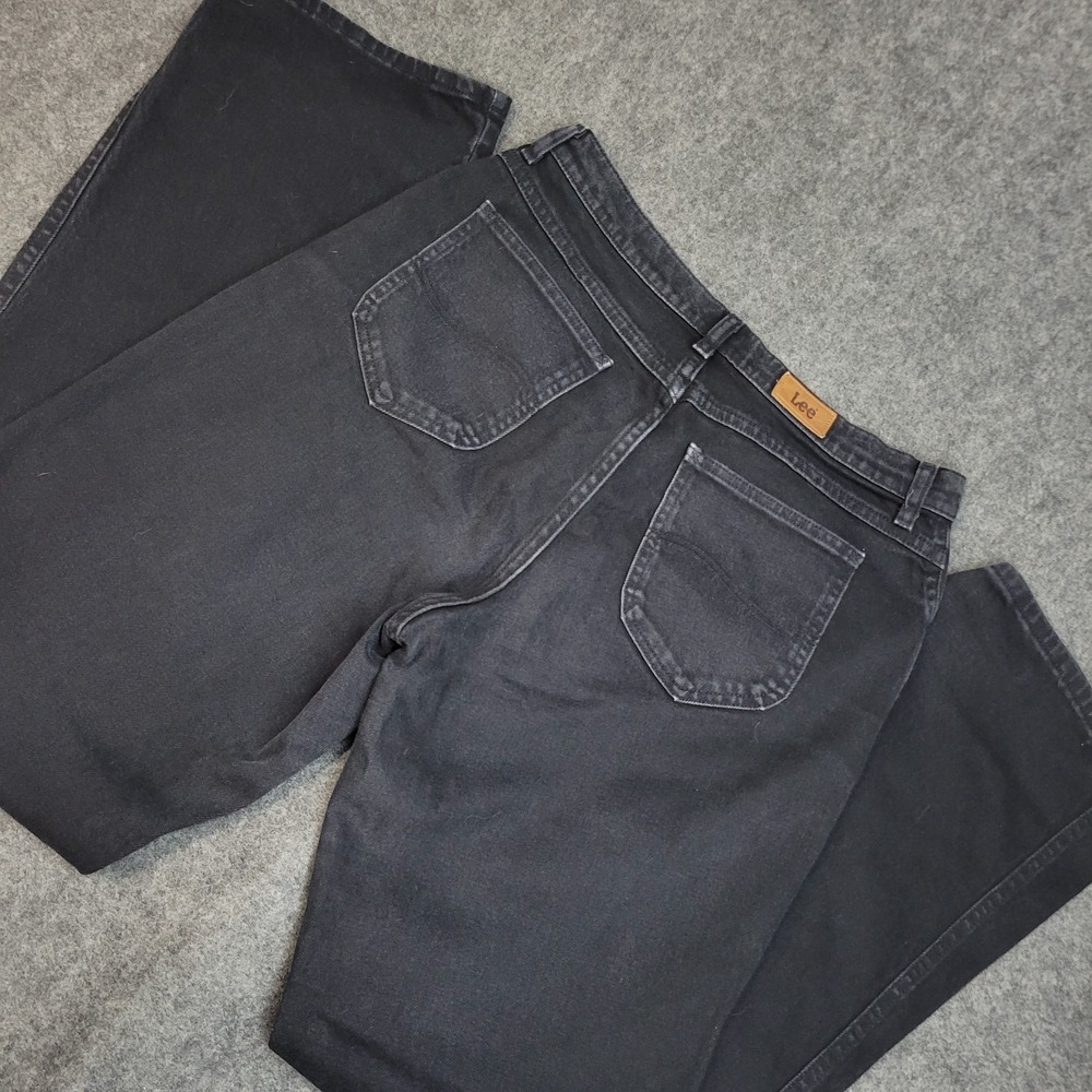 Lee‎ Jeans Womens 14L Black Y2K Boho Streetwear Grunge Americana Straight Leg